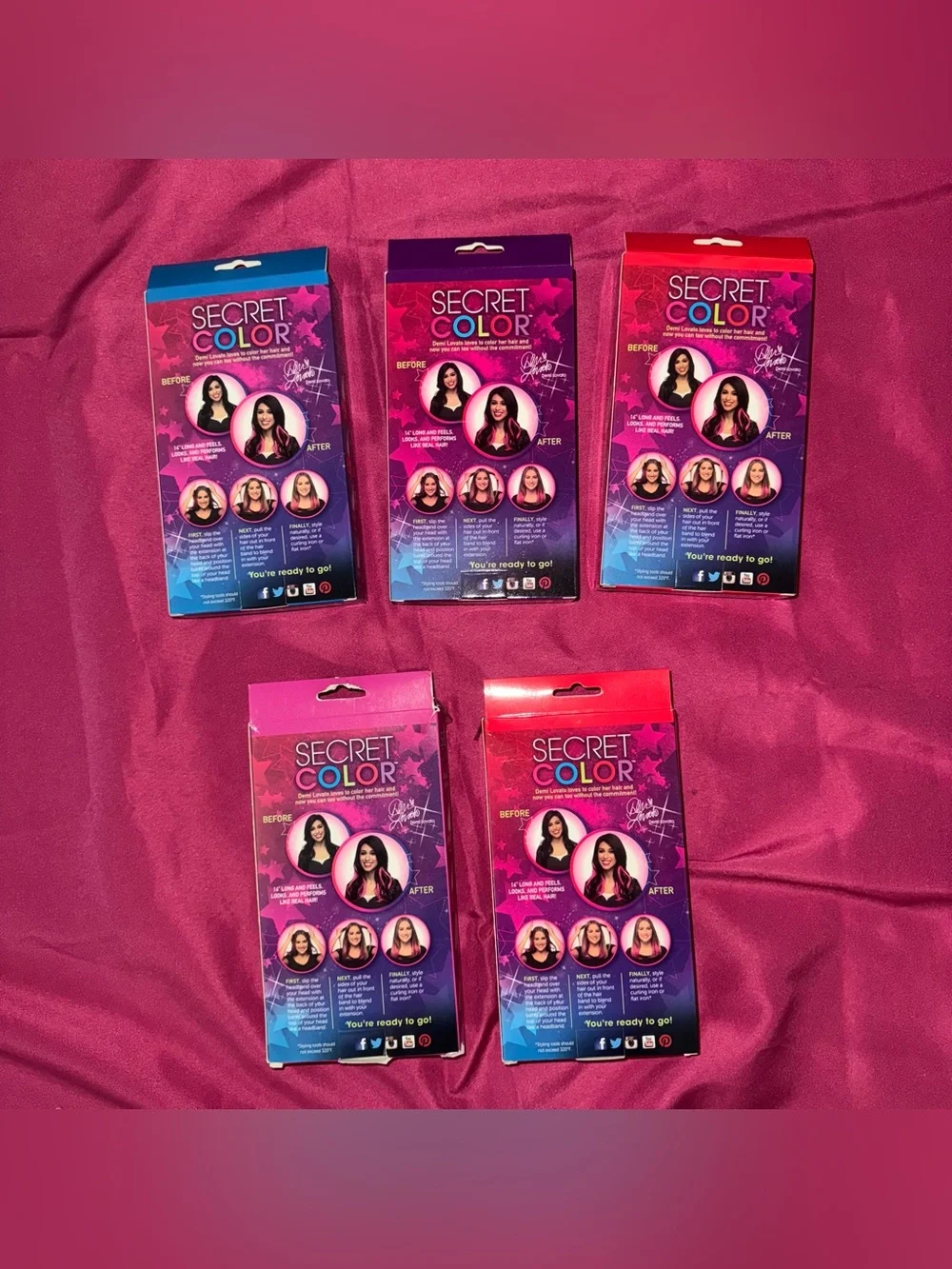 Demi Lovato Merch / Secret Color Headband Hair Extensions Demi Lovato *UNOPENED*